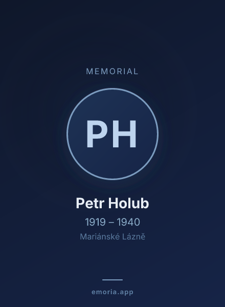 Memorial portrait of Petr Holub