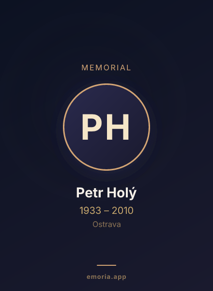 Memorial portrait of Petr Holý