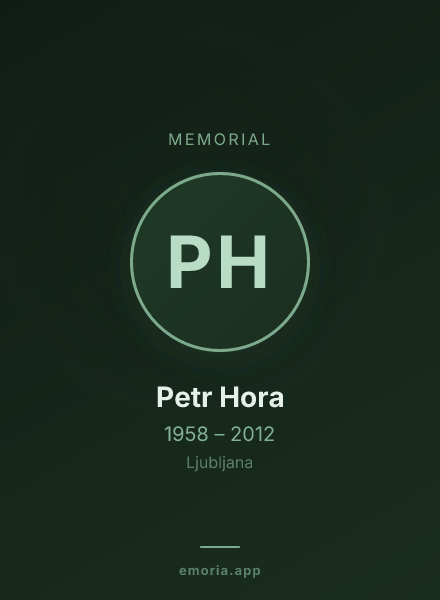 Memorial portrait of Petr Hora