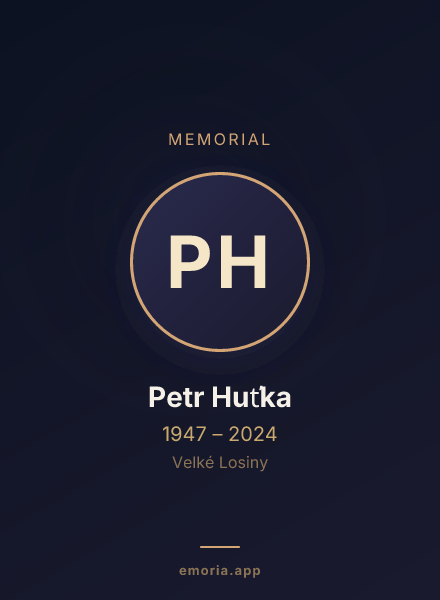 Memorial portrait of Petr Huťka