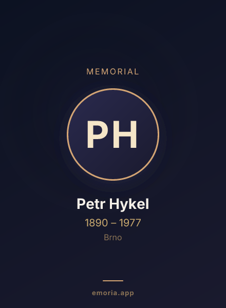 Memorial portrait of Petr Hykel