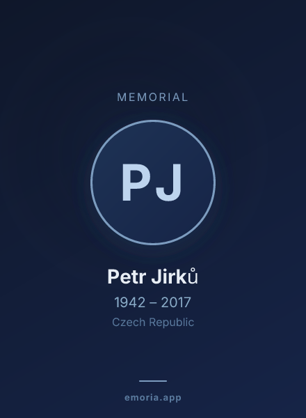 Memorial portrait of Petr Jirků