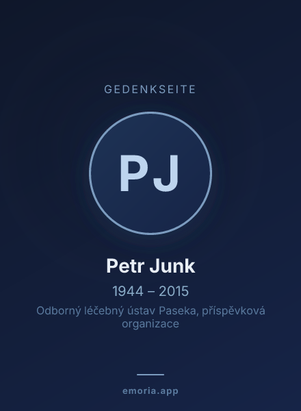 Gedenkportrait von Petr Junk