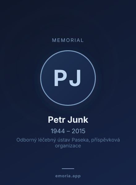 Memorial portrait of Petr Junk