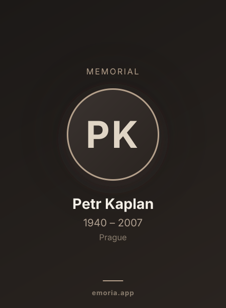 Memorial portrait of Petr Kaplan