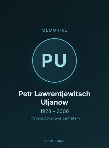 Memorial portrait of Petr Lawrentjewitsch Uljanow