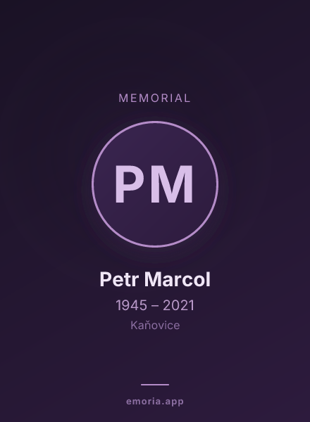 Memorial portrait of Petr Marcol