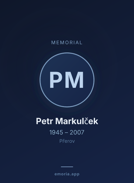 Memorial portrait of Petr Markulček