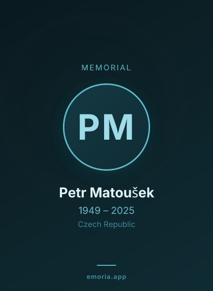 Memorial portrait of Petr Matoušek