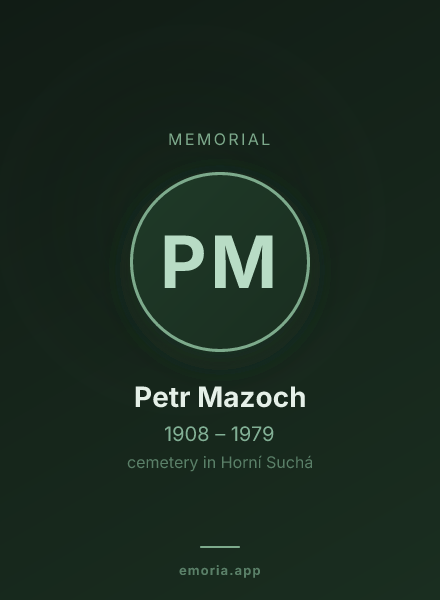 Memorial portrait of Petr Mazoch