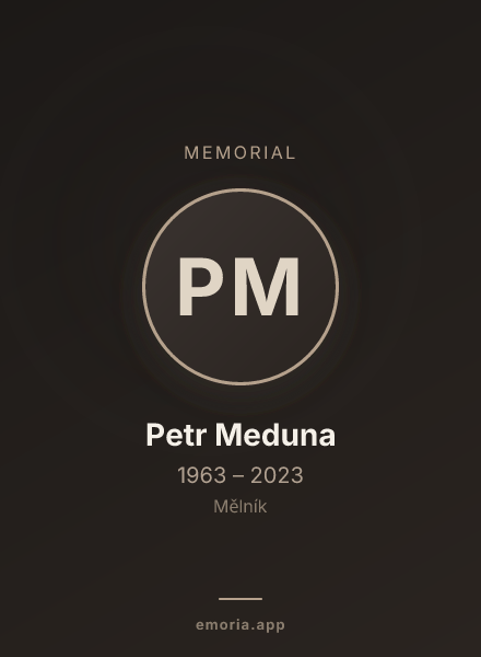 Memorial portrait of Petr Meduna