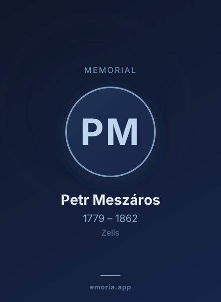 Memorial portrait of Petr Meszáros