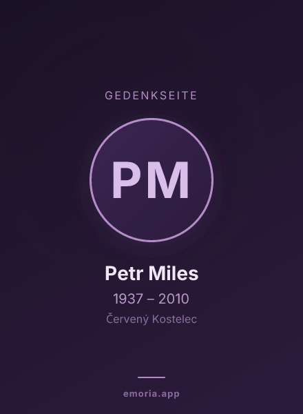 Gedenkportrait von Petr Miles
