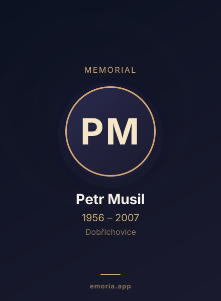 Memorial portrait of Petr Musil