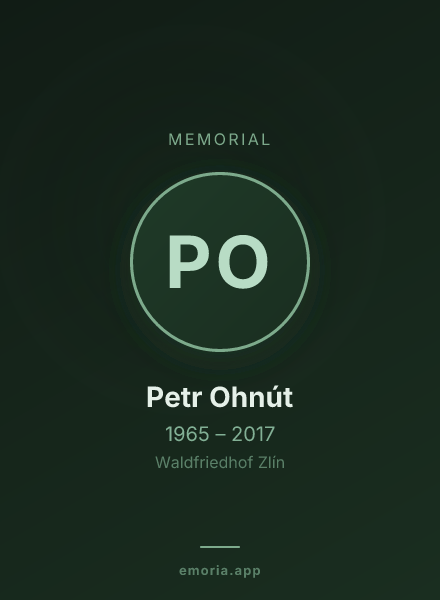 Memorial portrait of Petr Ohnút