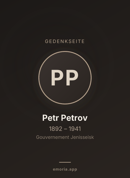 Gedenkportrait von Petr Petrov