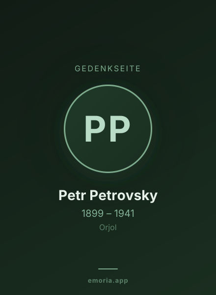 Gedenkportrait von Petr Petrovsky