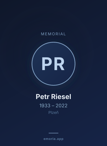 Memorial portrait of Petr Riesel