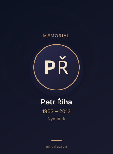 Memorial portrait of Petr Říha