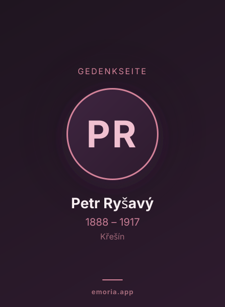 Gedenkportrait von Petr Ryšavý