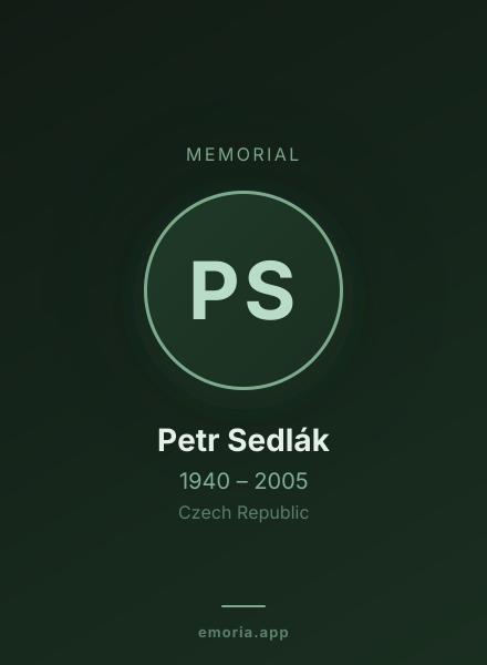 Memorial portrait of Petr Sedlák