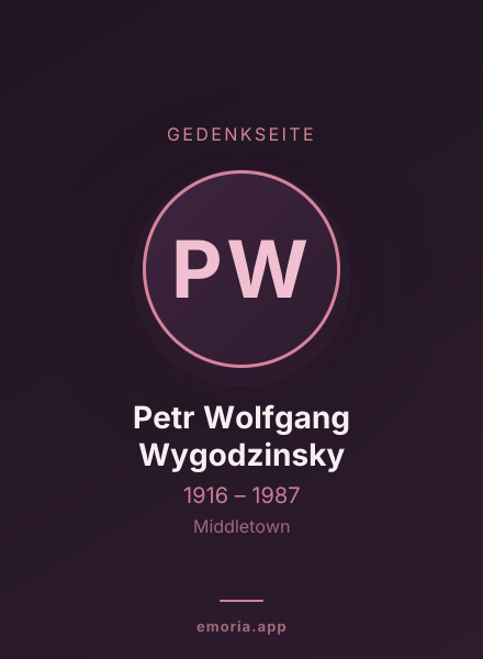 Gedenkportrait von Petr Wolfgang Wygodzinsky