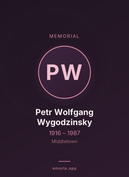 Memorial portrait of Petr Wolfgang Wygodzinsky