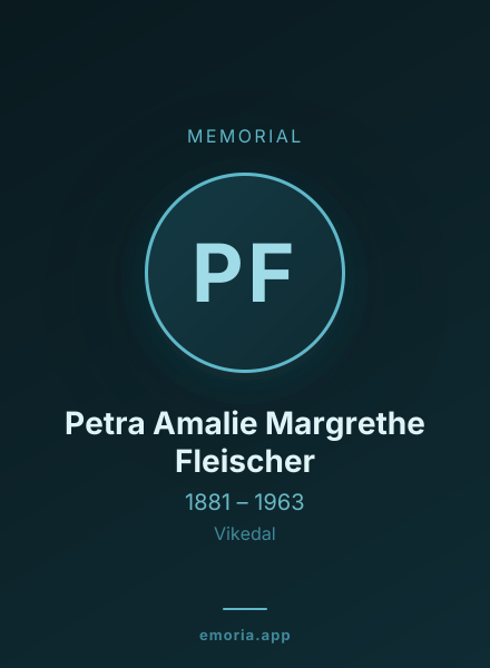 Memorial portrait of Petra Amalie Margrethe Fleischer