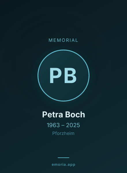 Memorial portrait of Petra Boch