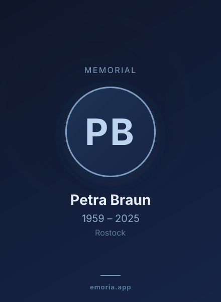 Memorial portrait of Petra Braun
