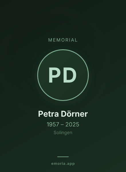Memorial portrait of Petra Dörner