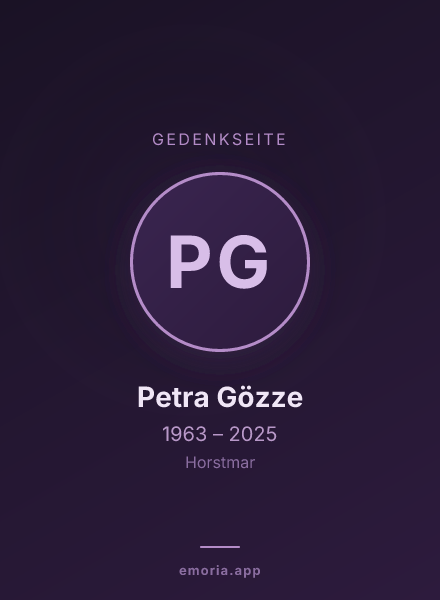 Gedenkportrait von Petra Gözze