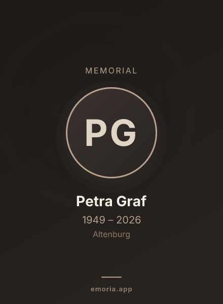 Memorial portrait of Petra Graf