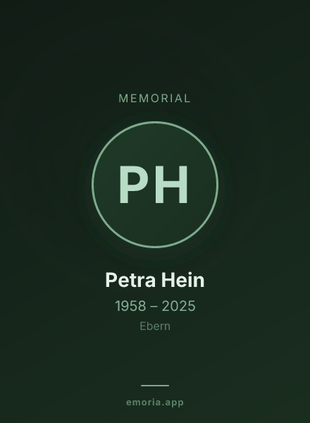 Memorial portrait of Petra Hein