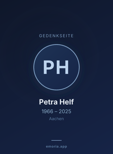 Gedenkportrait von Petra Helf