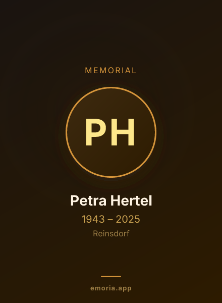 Memorial portrait of Petra Hertel