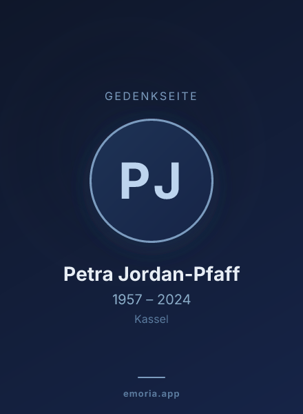 Gedenkportrait von Petra Jordan-Pfaff