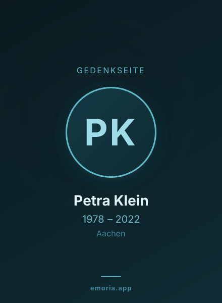 Gedenkportrait von Petra Klein