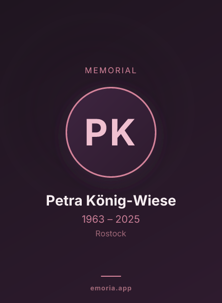 Memorial portrait of Petra König-Wiese