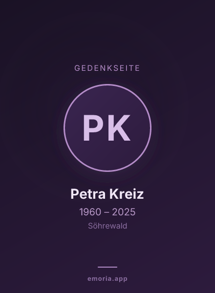 Gedenkportrait von Petra Kreiz