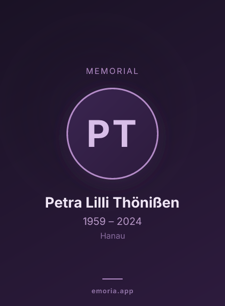 Memorial portrait of Petra Lilli Thönißen