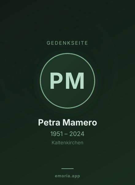 Gedenkportrait von Petra Mamero