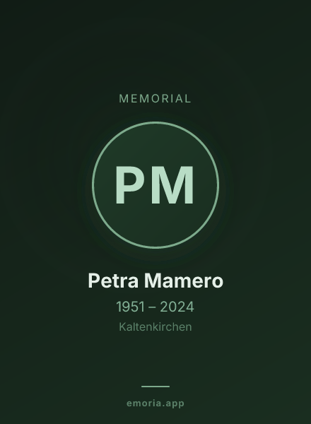 Memorial portrait of Petra Mamero