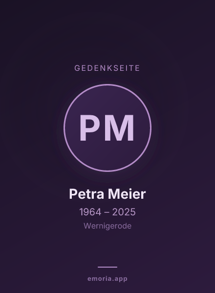 Gedenkportrait von Petra Meier