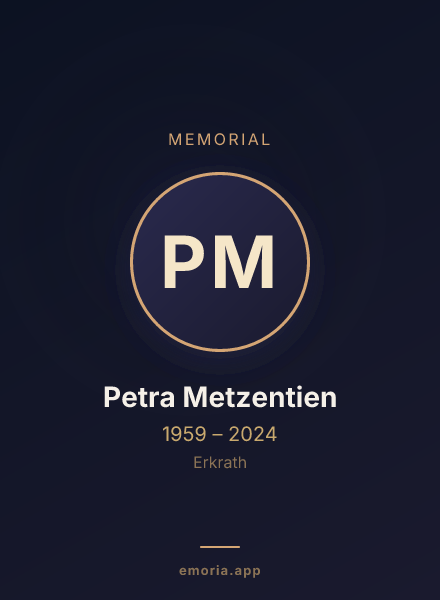 Memorial portrait of Petra Metzentien