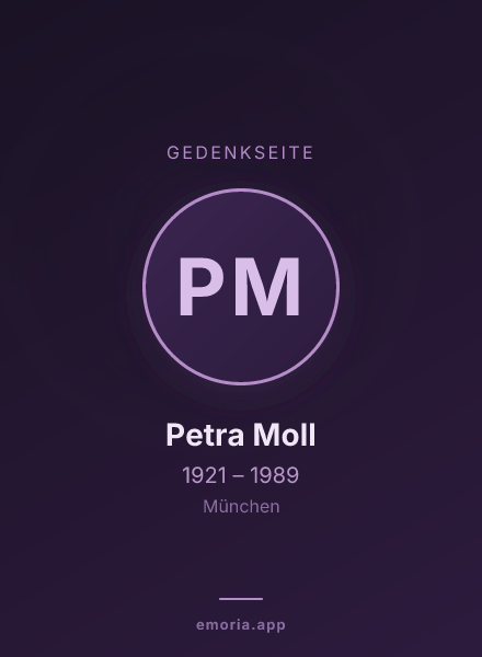 Gedenkportrait von Petra Moll