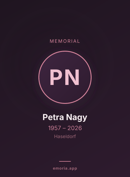 Memorial portrait of Petra Nagy