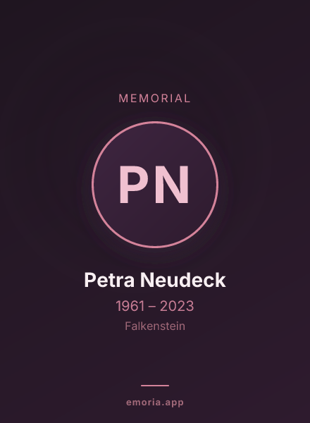 Memorial portrait of Petra Neudeck