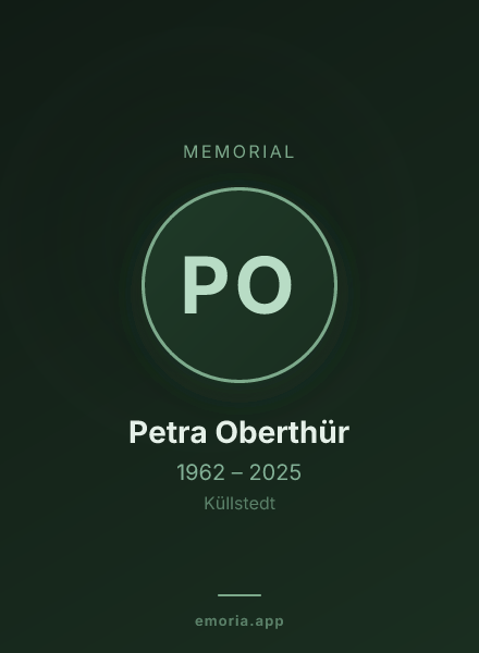 Memorial portrait of Petra Oberthür