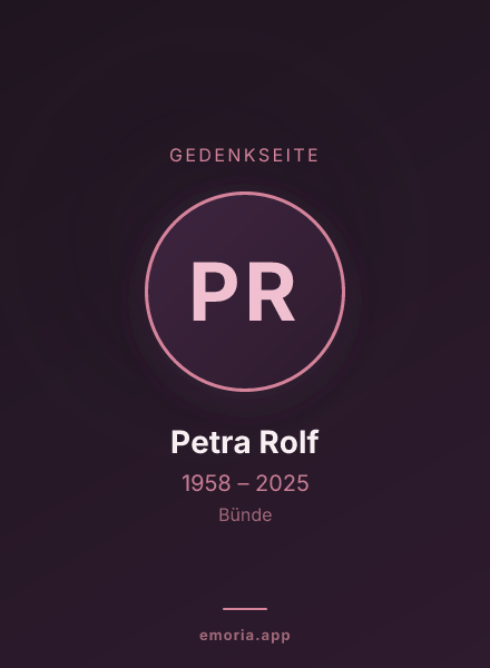 Gedenkportrait von Petra Rolf